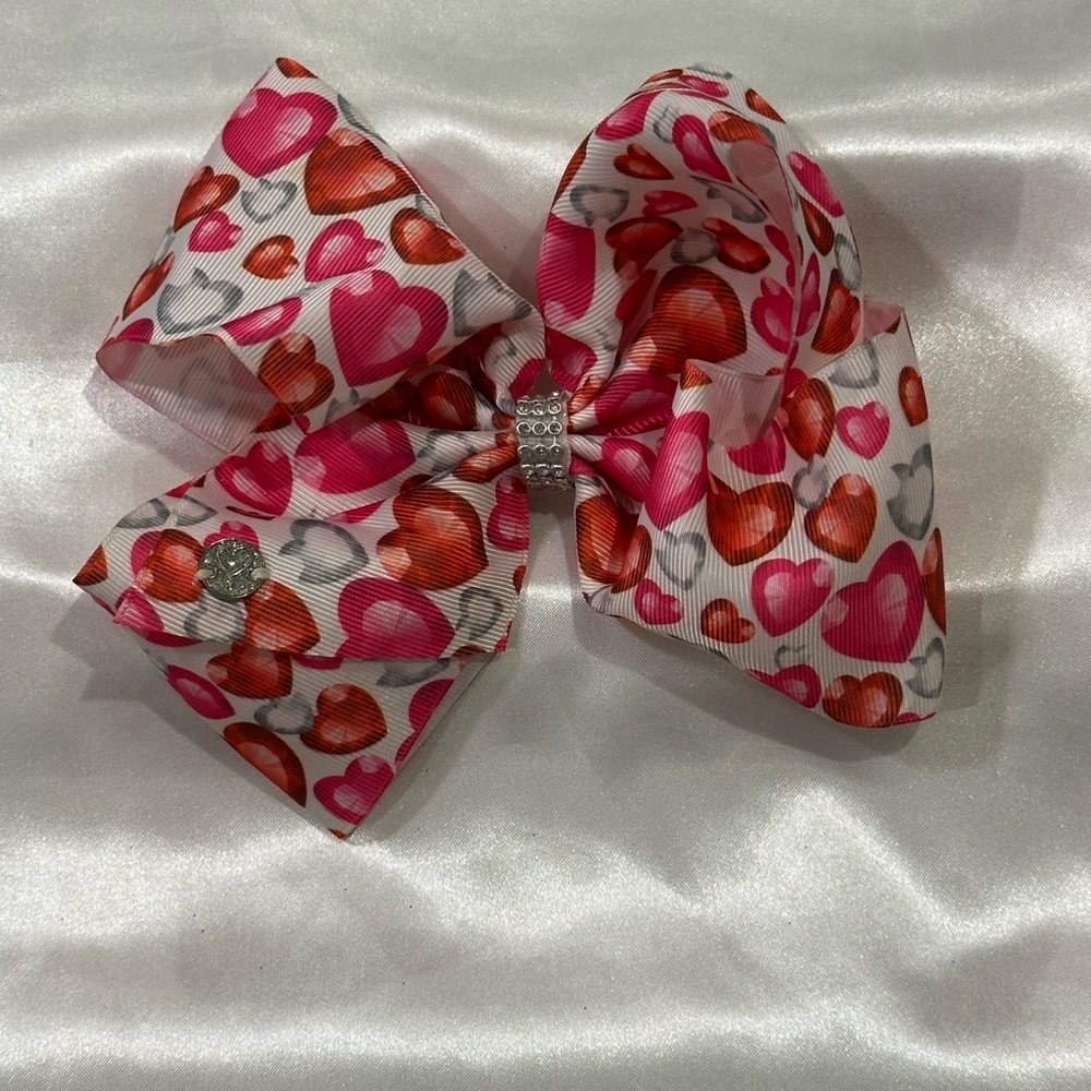 Kids Heart Pattern Hair Bow - bundle 2+ and save on shipping